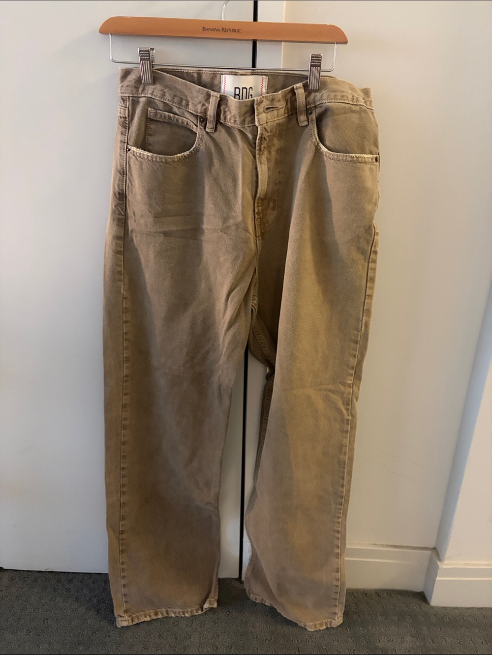 BDG Men's Straight Leg Tan Jeans